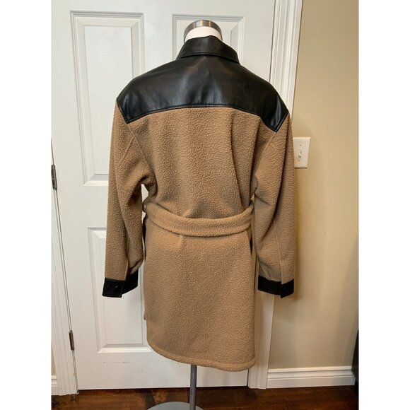 Lamarque Evereve Sesame Brown Zosia Belted Shacket NWT $220 Size M - Picture 7 of 8